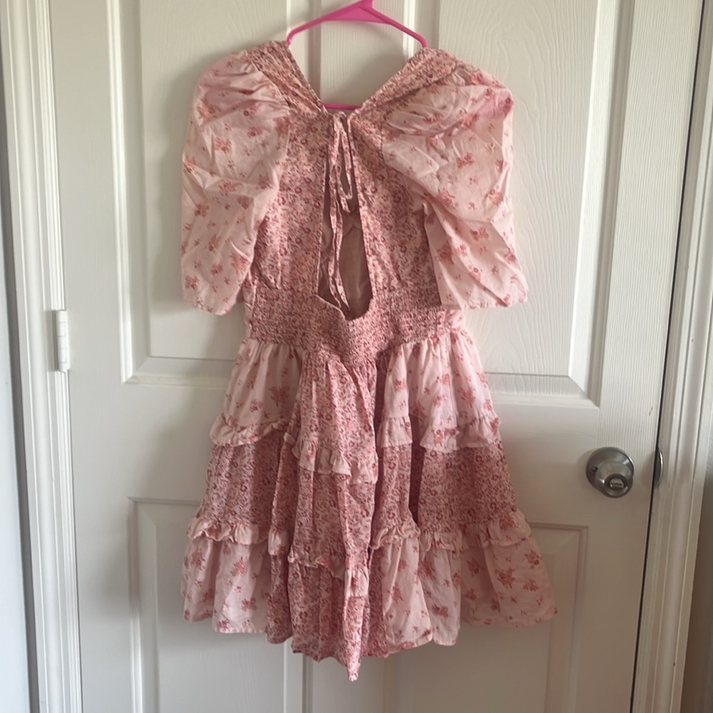 American Eagle Outfitters Pink Floral Tiered Dress - Picture 2 of 3
